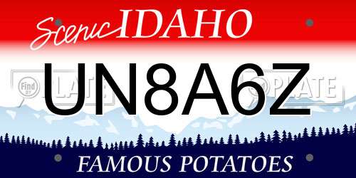 UN8A6Z Idaho License Plate
