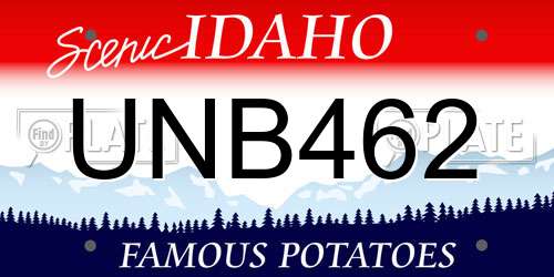 UNB462 Idaho License Plate