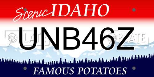 UNB46Z Idaho License Plate