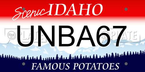 UNBA67 Idaho License Plate