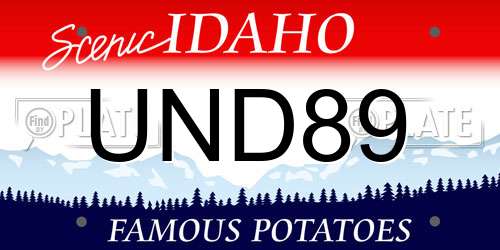 UND89 Idaho License Plate