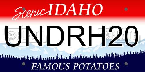 UNDRH20 Idaho License Plate