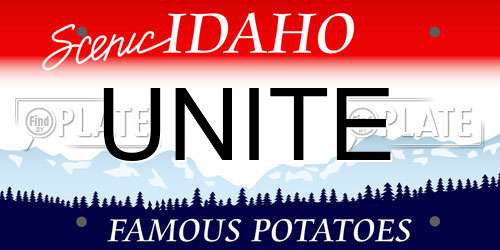 UNITE Idaho License Plate