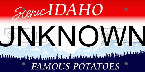 UNKNOWN Idaho License Plate