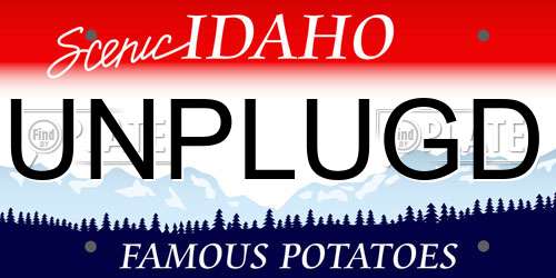 UNPLUGD Idaho License Plate