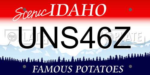 UNS46Z Idaho License Plate