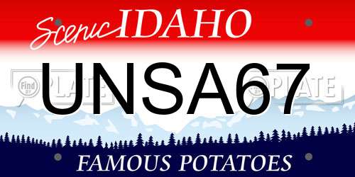 UNSA67 Idaho License Plate
