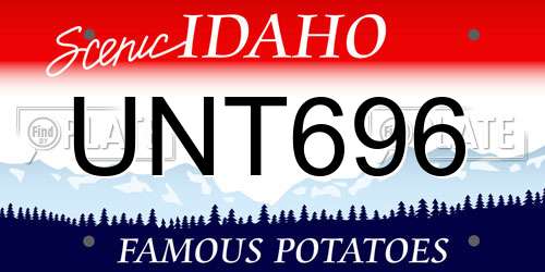 UNT696 Idaho License Plate