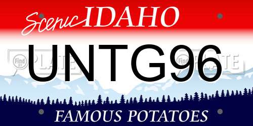 UNTG96 Idaho License Plate