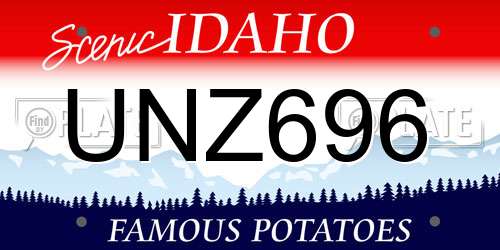 UNZ696 Idaho License Plate