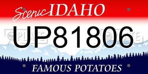 UP81806 Idaho License Plate