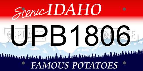 UPB1806 Idaho License Plate