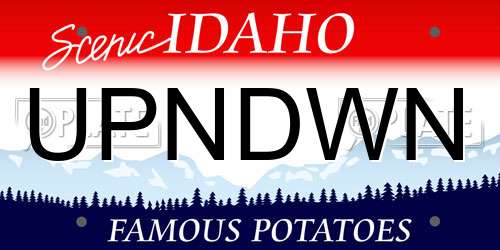 UPNDWN Idaho License Plate