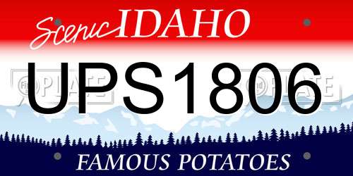 UPS1806 Idaho License Plate