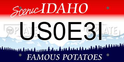 US0E3I Idaho License Plate