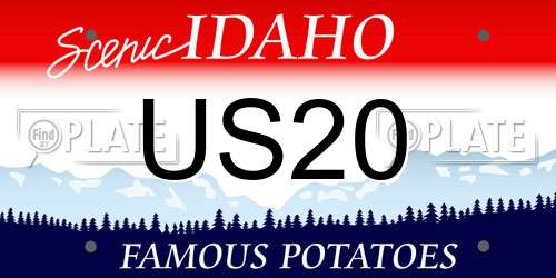 US20 Idaho License Plate