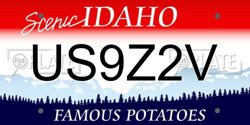US9Z2V Idaho License Plate