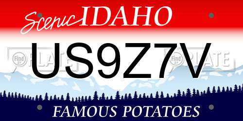 US9Z7V Idaho License Plate
