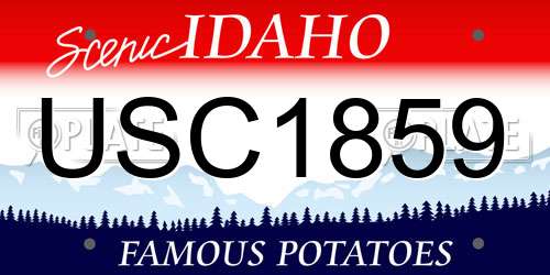USC1859 Idaho License Plate