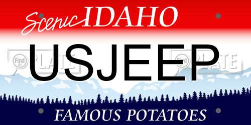 USJEEP Idaho License Plate