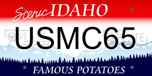 USMC65 Idaho License Plate