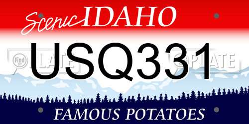 USQ331 Idaho License Plate
