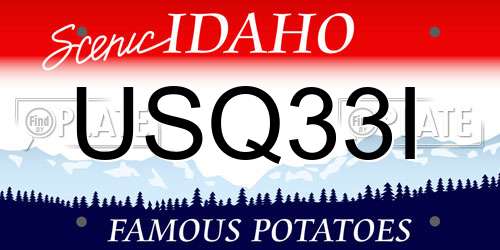 USQ33I Idaho License Plate