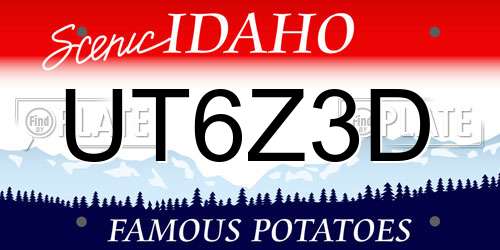 UT6Z3D Idaho License Plate