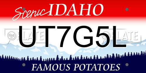 UT7G5L Idaho License Plate