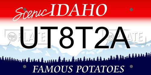 UT8T2A Idaho License Plate