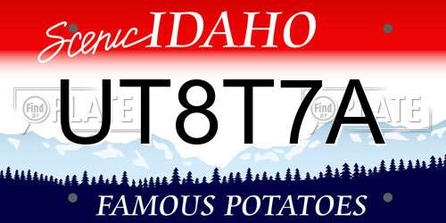 UT8T7A Idaho License Plate