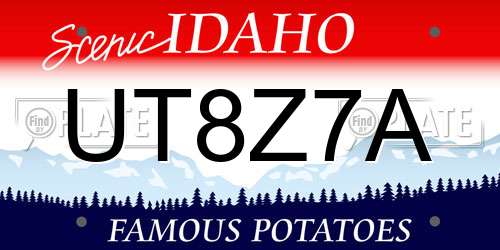 UT8Z7A Idaho License Plate