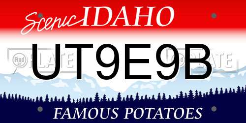 UT9E9B Idaho License Plate