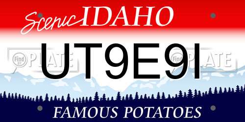 UT9E9I Idaho License Plate