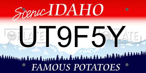 UT9F5Y Idaho License Plate