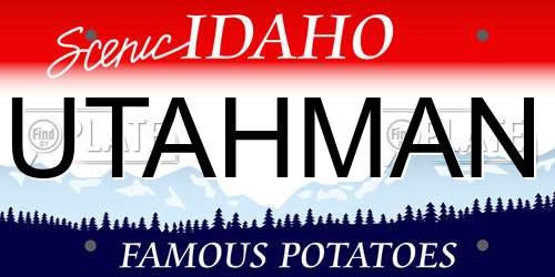 UTAHMAN Idaho License Plate
