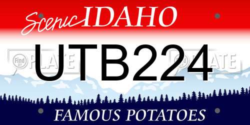 UTB224 Idaho License Plate
