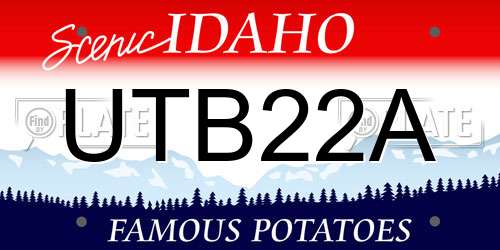 UTB22A Idaho License Plate