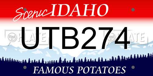 UTB274 Idaho License Plate
