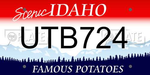 UTB724 Idaho License Plate
