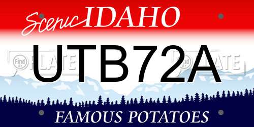 UTB72A Idaho License Plate