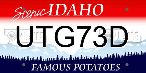 UTG73D Idaho License Plate