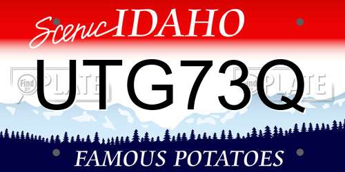 UTG73Q Idaho License Plate