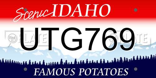 UTG769 Idaho License Plate