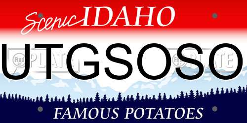 UTGSOSO Idaho License Plate