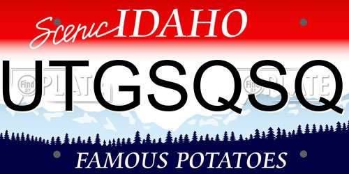 UTGSQSQ Idaho License Plate