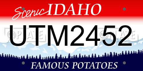 UTM2452 Idaho License Plate