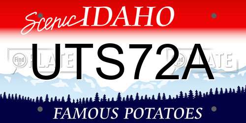 UTS72A Idaho License Plate
