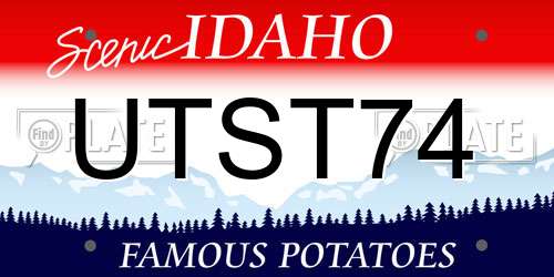 UTST74 Idaho License Plate