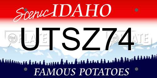 UTSZ74 Idaho License Plate